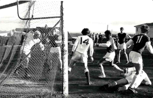 <p>Brei&eth;ablik 5 - Selfoss 0 B-deild 1970. #11&nbsp;G&iacute;sli Sigur&eth;sson, Gu&eth;mundur &THORN;&oacute;r&eth;arson, R&iacute;khar&eth; J&oacute;nsson og Einar &THORN;&oacute;rhallsson gegn 3 varnarm&ouml;nnum gestanna en markv&ouml;r&eth;urinn alveg t&yacute;ndur..</p>