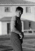 <p>Haukar 0 - Brei&eth;ablik 3 B-deild 28.j&uacute;l&iacute; 1970. Gissur Gu&eth;mundsson markv&ouml;r&eth;ur Blika l&iacute;tur&nbsp;um &ouml;xl &iacute; kv&ouml;lds&oacute;linni.</p>