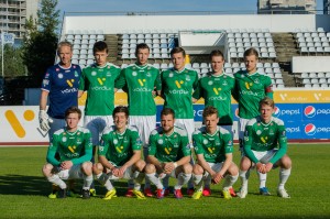 <p>
	Byrjunarli&eth; Brei&eth;abliks gegn Fram. &nbsp;Mynd: HVH</p>
<p>
	Aftari r&ouml;&eth; f.v.: Gunnleifur Gunnleifsson, Elfar Freyr Helgason, Damir Muminovic, Baldvin Sturluson, &Aacute;rni Vilhj&aacute;msson og Finnur Orri Margeirsson.</p>
<p>
	Fremri r&ouml;&eth; f.v: Andri Rafn Yeoman, Arn&oacute;r Sveinn A&eth;alsteinsson, Gu&eth;j&oacute;n P&eacute;tur L&yacute;&eth;sson, H&ouml;skuldur Gunnlaugsson og Elfar &Aacute;rni A&eth;alsteinsson.</p>
