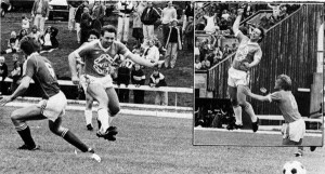 <p>
	1984 Brei&eth;ablik - Valur 1 - 2. &nbsp;J&oacute;n Einarsson skorar &aacute; m&oacute;ti Val. &nbsp;Mynd: &Iacute;slensk knattspyrna</p>
