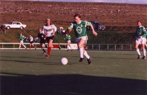 <p>
	R&ouml;gnvaldur R&ouml;gnvaldsson &iacute; leik vi&eth; FH &aacute;ri&eth; 1991 &aacute; sandgrasvellinum. Leikurinn vannst 1-0</p>
