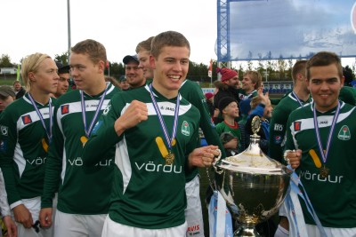 <p>
	&Iacute;slandsmeistarar 2010. &nbsp;Alfre&eth; Finnbogason og Kristinn Steind&oacute;rsson me&eth; &Iacute;slandsbikarinn.</p>
